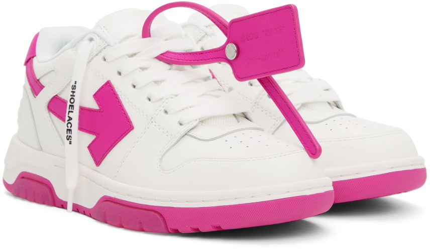 Off-White White & Pink Out Of Office Sneakers - ShopStyle