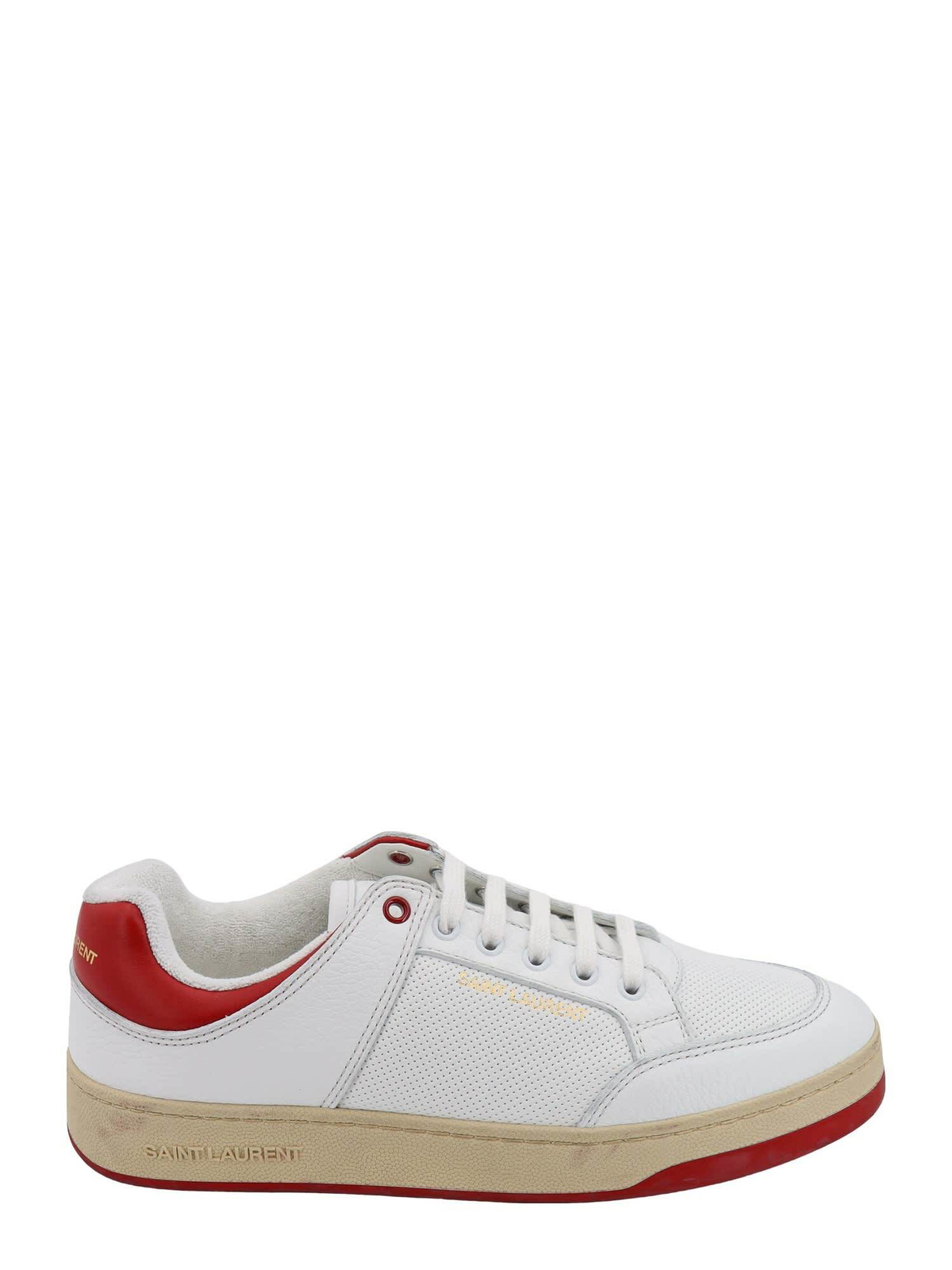 Saint Laurent Lax suede-trimmed leather sneakers Saint Laurent