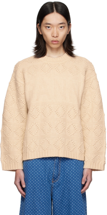 Photo: GANNI Beige Wool & Cotton Sweater