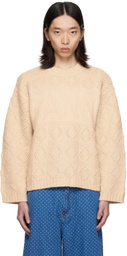 GANNI Beige Wool & Cotton Sweater