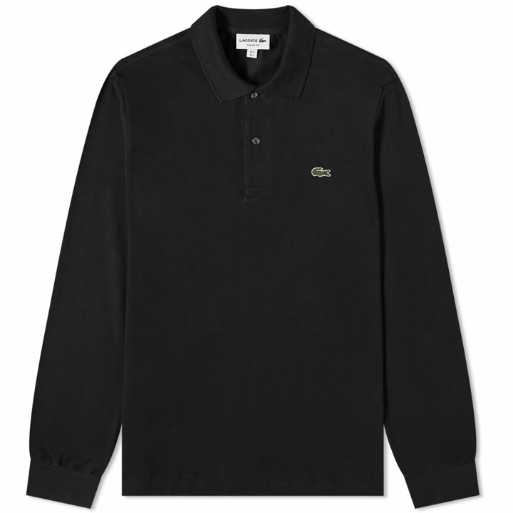 Photo: Lacoste Men's Long Sleeve Classic Polo Shirt in Black