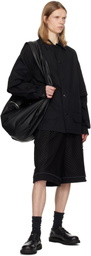 Juun.J Black Net Layered Shorts
