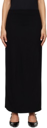 LESET Black Rio Side Slit Maxi Skirt