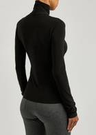 Norma Kamali Turtleneck Stretch-jersey top Black