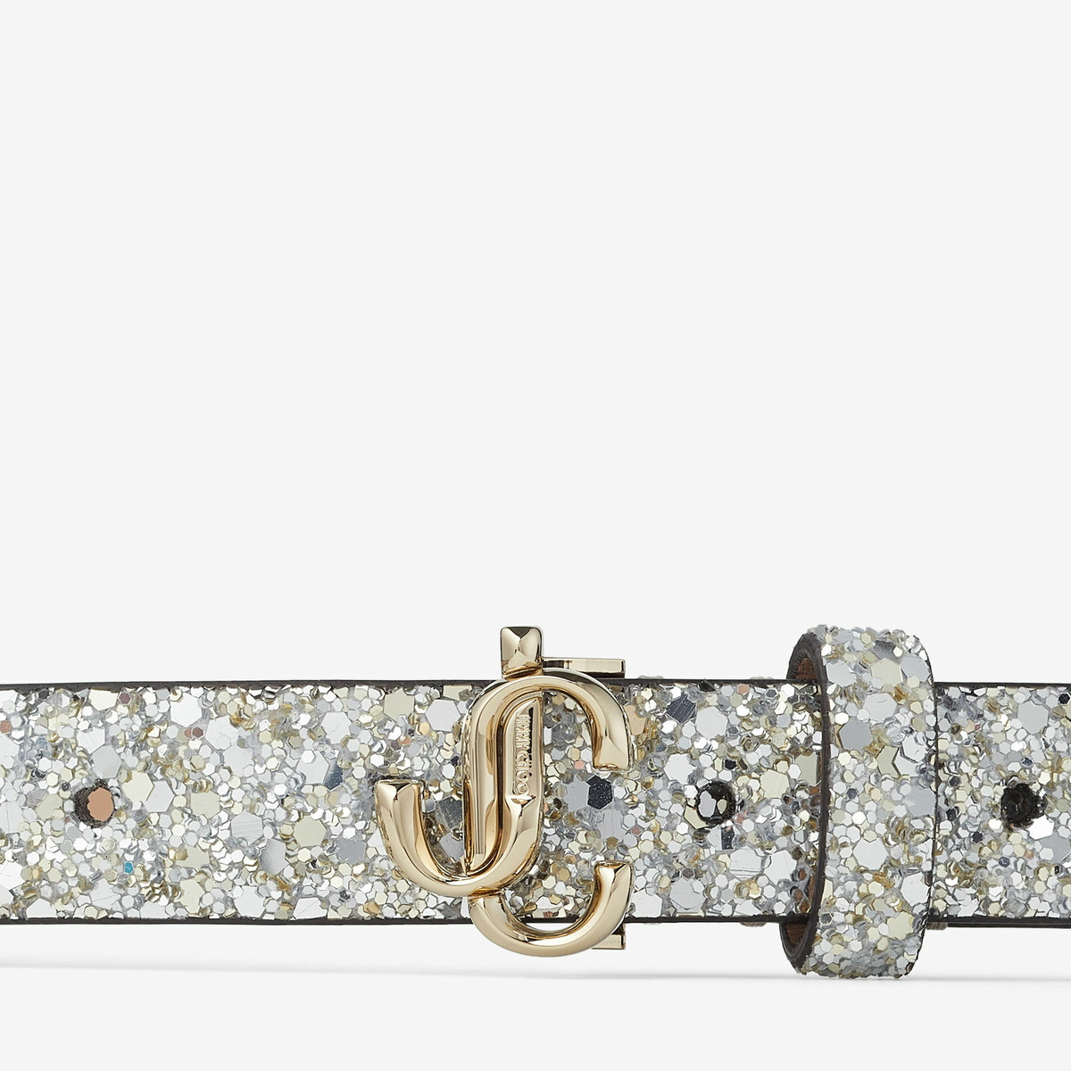 Jimmy Choo Mini Helina Glitter Belt, Gold MINIHELINAPKR_081095_FRONT_vg3  main image 4