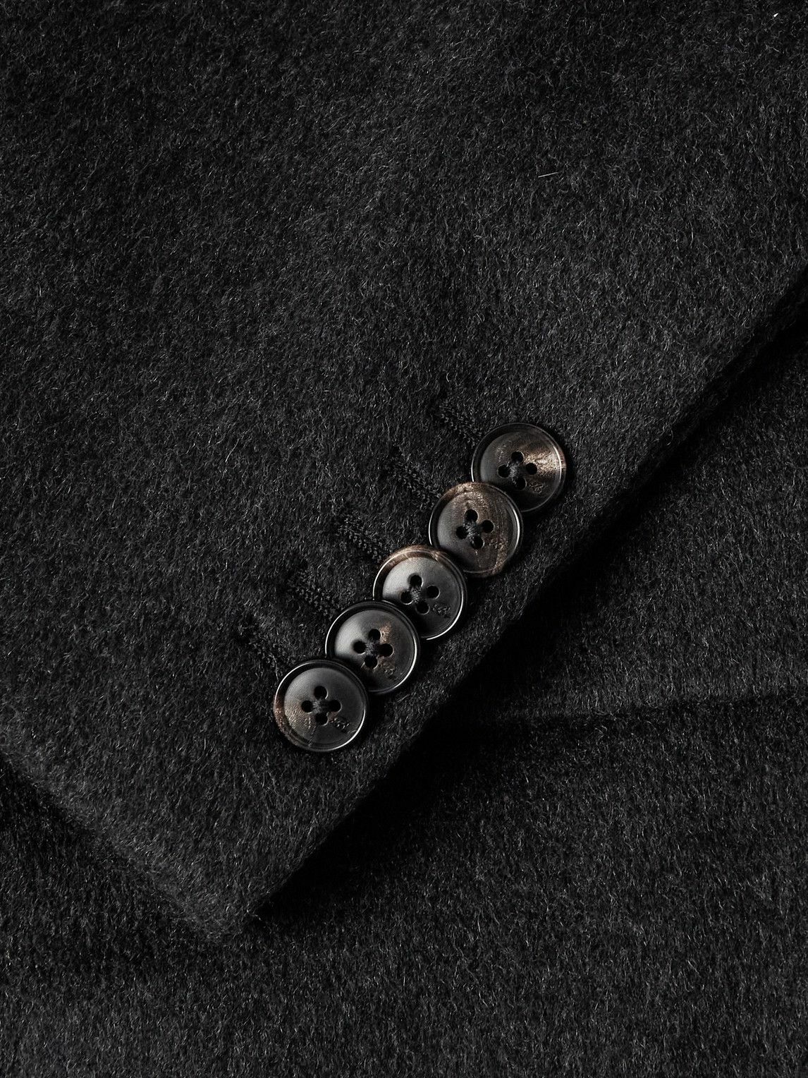UMIT BENAN B - Posillipo Double-Breasted Brushed Cashmere Coat - Gray