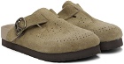 NEEDLES Taupe Suede Clogs