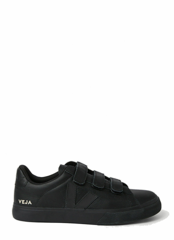 Photo: Logo Patch Touch Strap Sneakers in Black