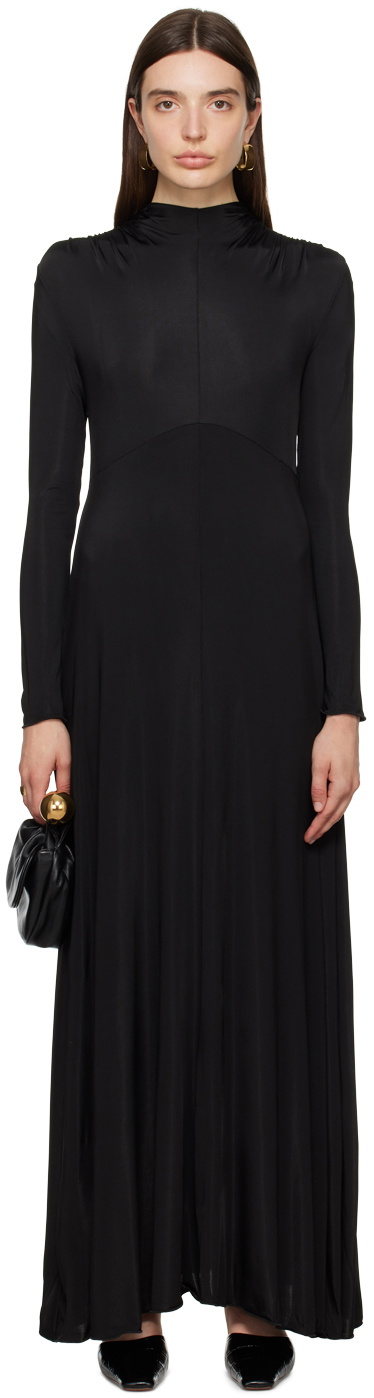 Jil Sander Black Asymmetric Maxi Dress Jil Sander