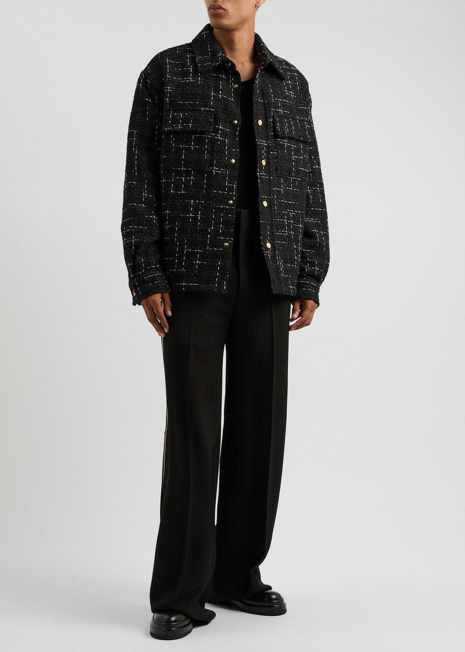 Amiri Padded Metallic Tweed Overshirt Black Amiri