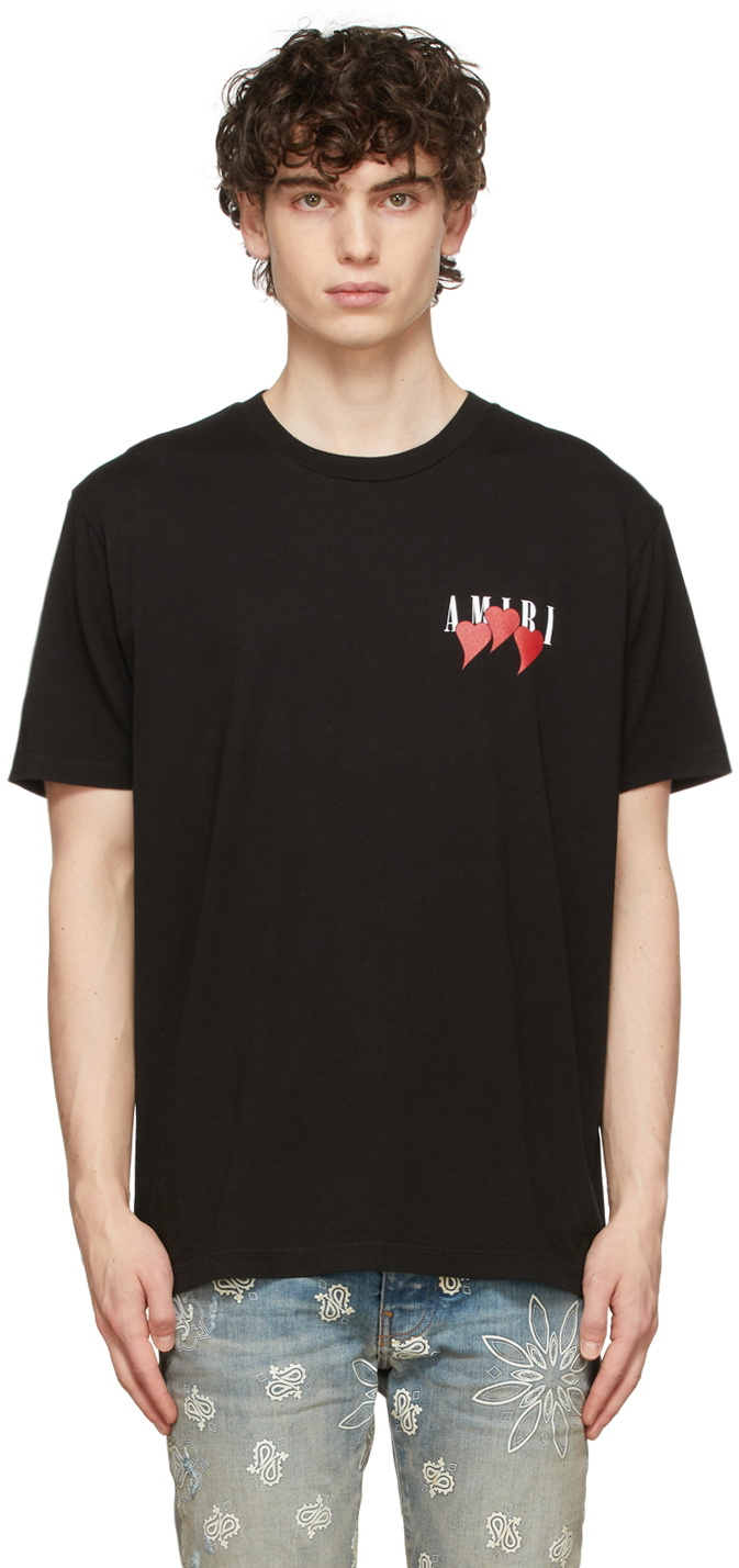Amiri Heart Logo Print Cotton T-shirt in Black for Men