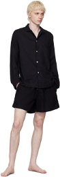 Tekla Black Four-Pocket Pyjama Shorts