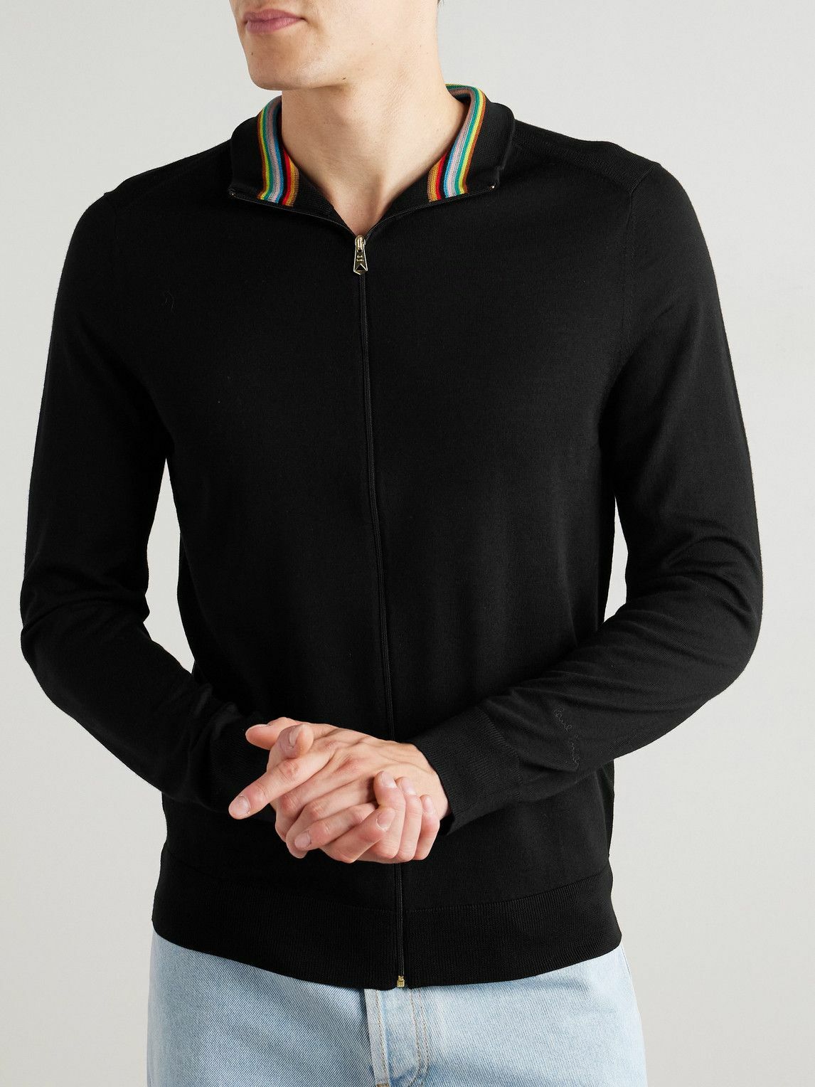 Paul Smith - Merino Wool Zip-Up Cardigan - Black