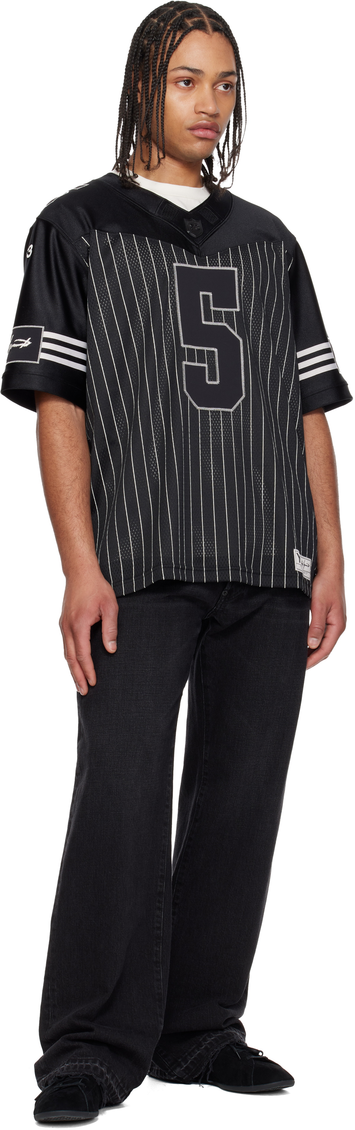 Y-3 Black Garret Wilson Football Short Sleeve Jersey