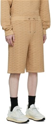 Balmain Tan Embossed Shorts