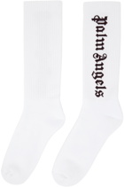 Palm Angels White Classic Logo Socks