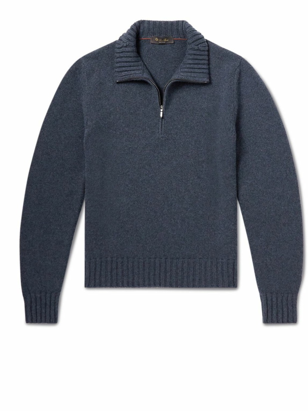 Photo: Loro Piana - Cashmere Half-Zip Sweater - Blue