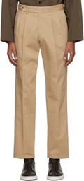 Ring Jacket Tan Cotton Twill Double Pleat Military Trousers