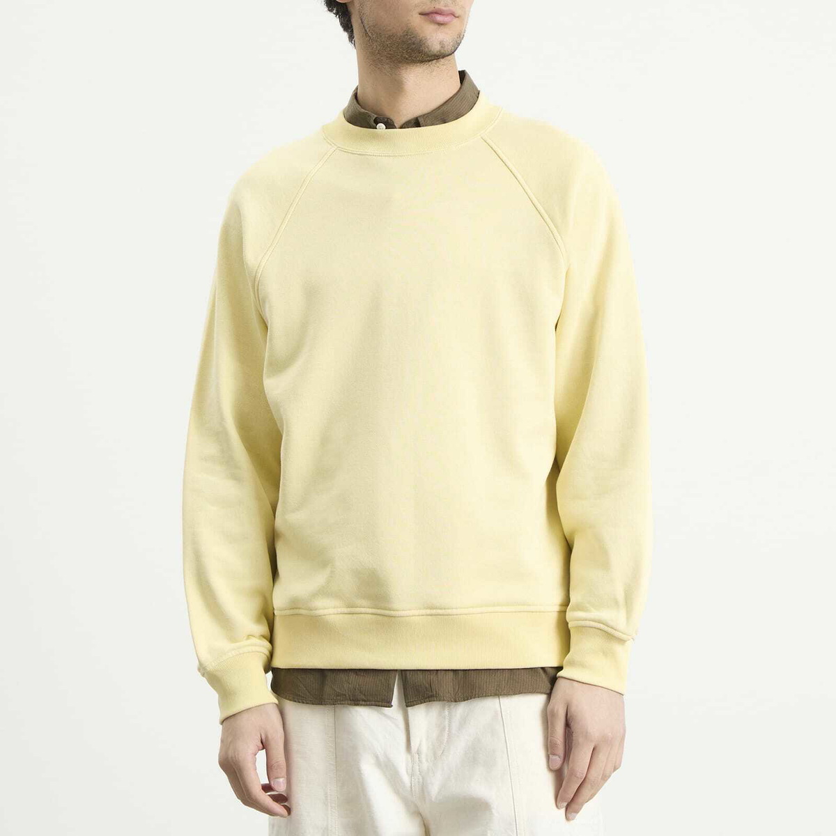 Kaptain Sunshine Men's Suvin Crewneck Sweatshirt in Lemon