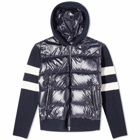 Moncler Men's Stripe Down Knit Jacket in Navy