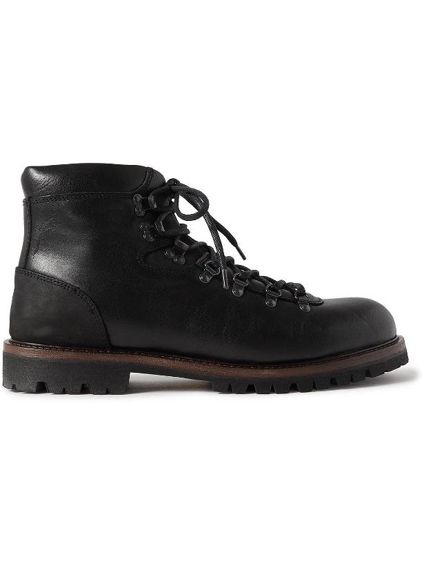 Photo: Belstaff - Gorge Nubuck-Trimmed Leather Boots - Black