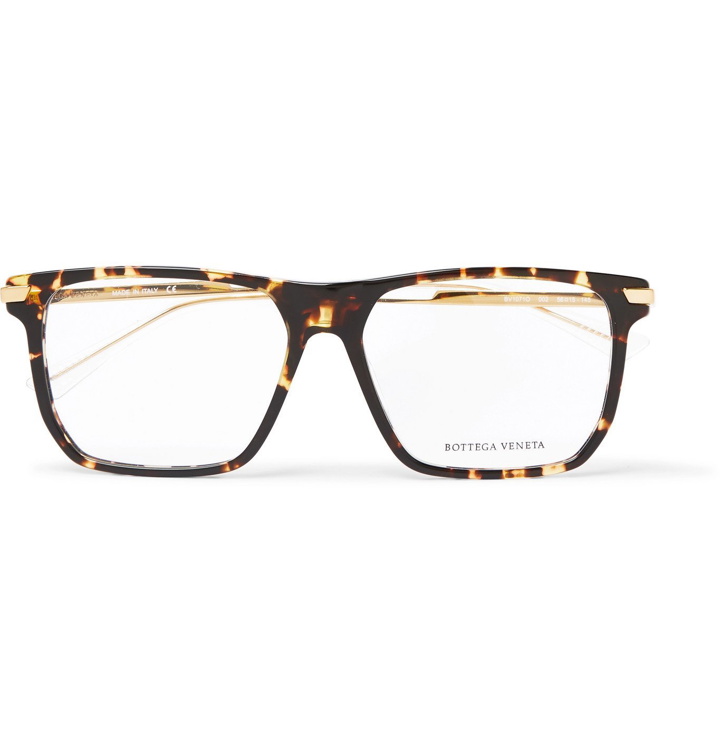 Photo: Bottega Veneta - Square-Frame Acetate and Gold-Tone Optical Glasses - Brown
