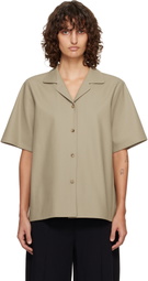 LE17SEPTEMBRE Beige Twill Short Sleeve Shirt
