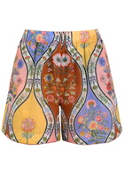 Borgo DE Nor Bizzy Floral-printed Semi-sheer Woven Shorts Multicoloured