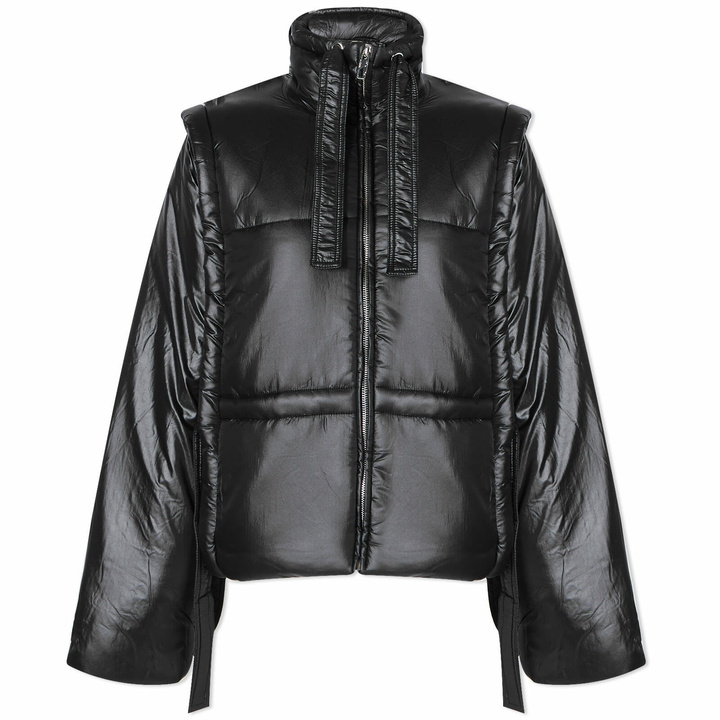 Photo: GANNI Women's Shiny Quilt Vest Jacket in Black