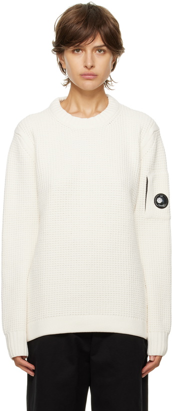 Photo: C.P. Company White Textured Crewneck