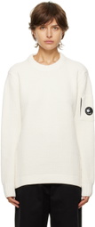 C.P. Company White Textured Crewneck