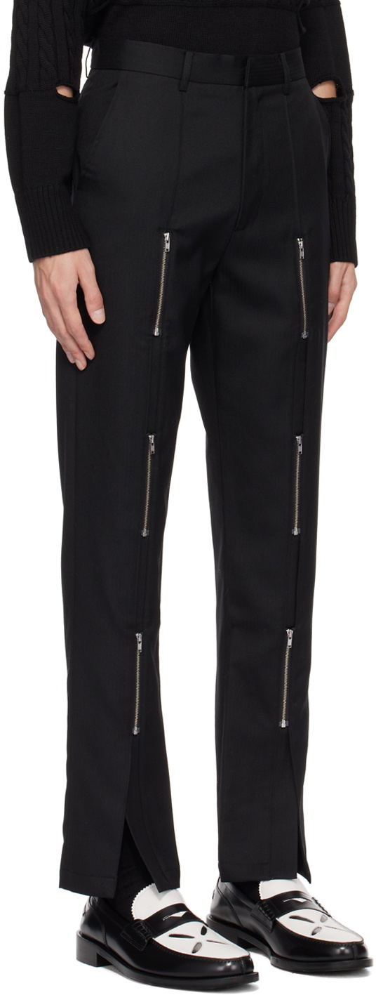 The World Is Your Oyster Black Zipper Trousers