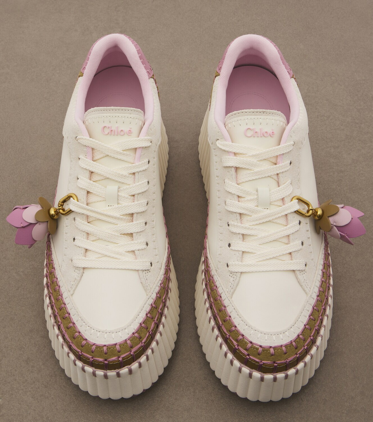 Chloé Nama leather platform sneakers