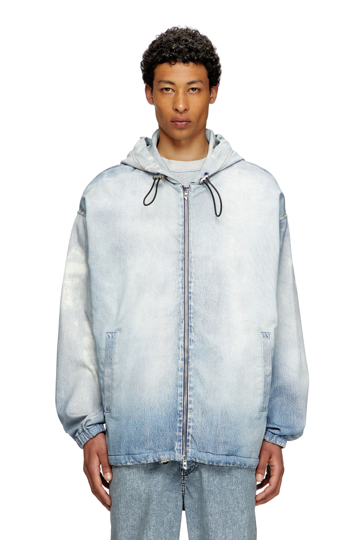 【関税込み】Diesel グレー K-Matty ジャケット Men's Zip-up cardigan with contrast panels | Grey | Diesel