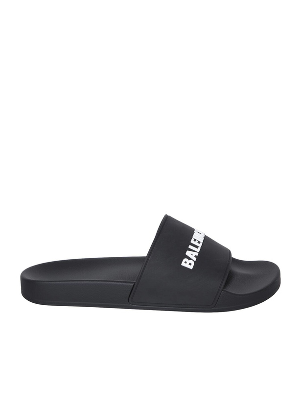 Photo: Balenciaga Logo-embossed Pool Slides