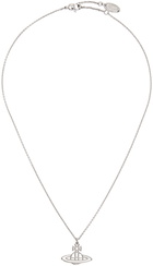 Vivienne Westwood Silver Flat Orb Pendant Necklace