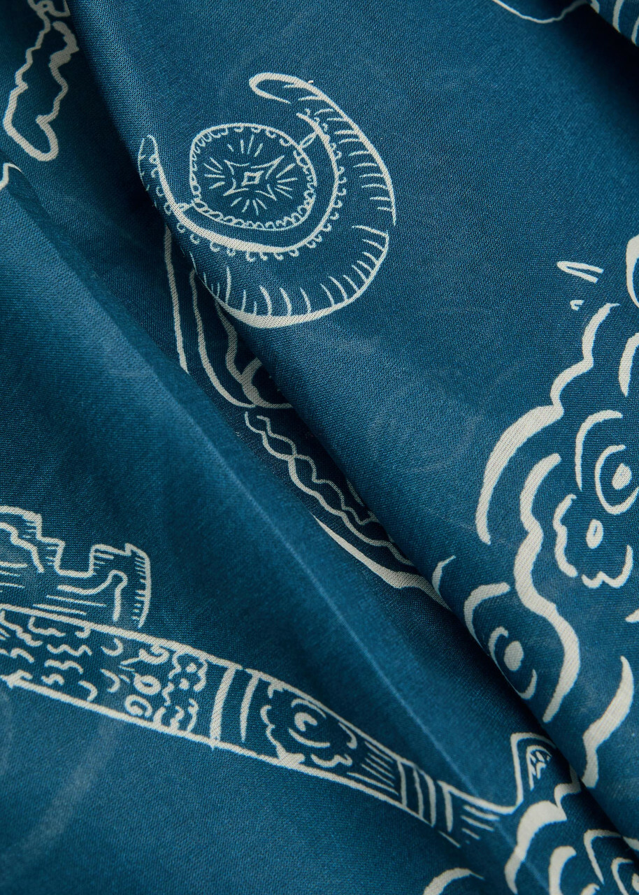 Alemais Lucky Printed Cotton Pareo - Blue - One Size