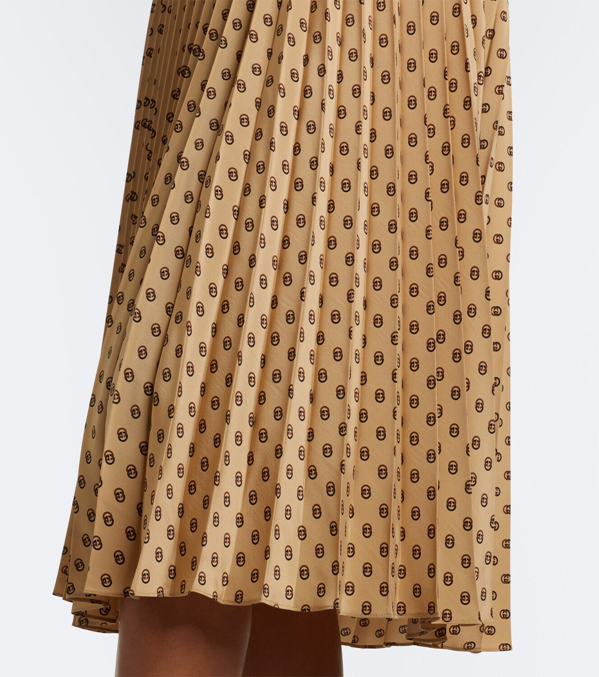 Gucci Interlocking G plissé silk midi dress