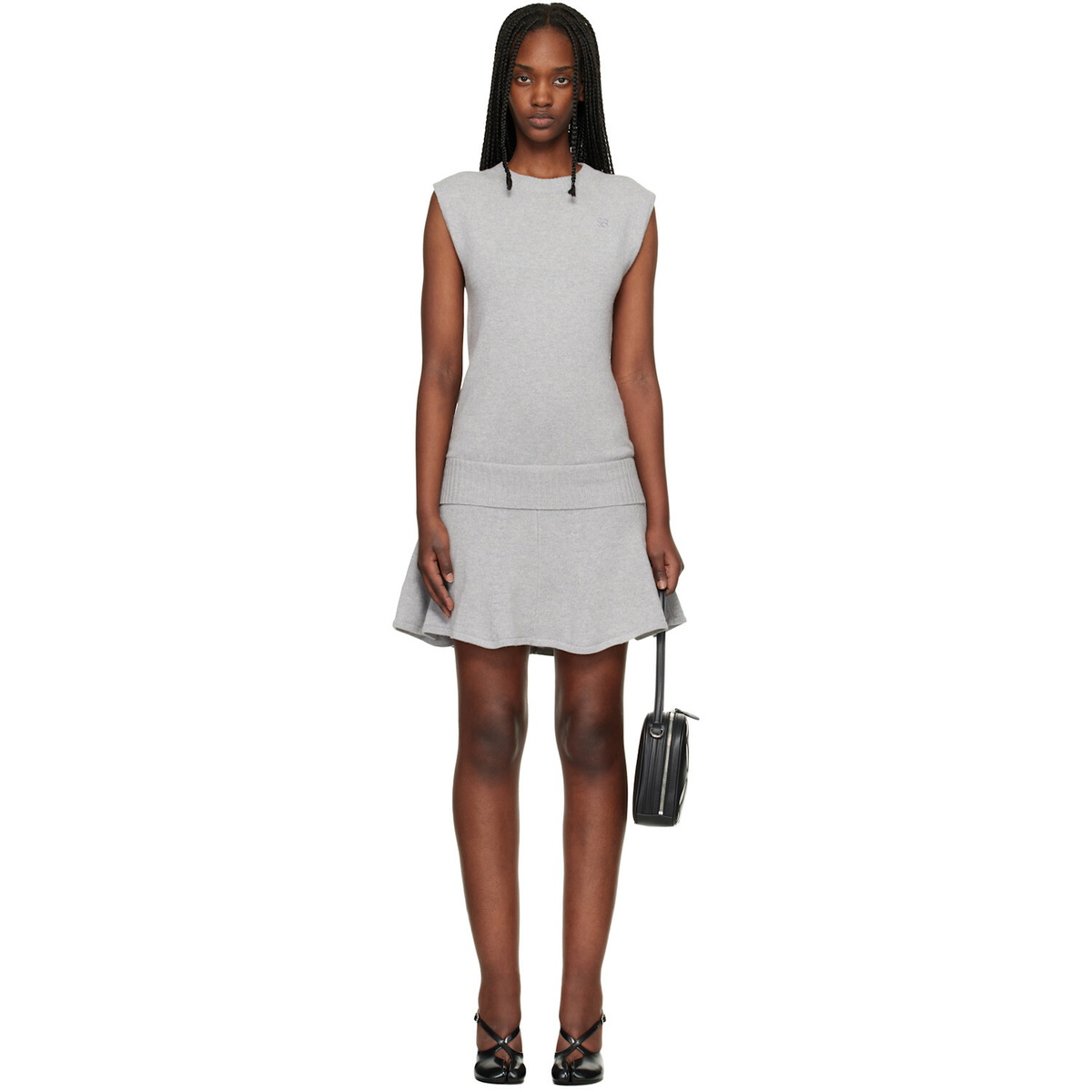 Stefan Cooke Gray Knitted Tank Minidress