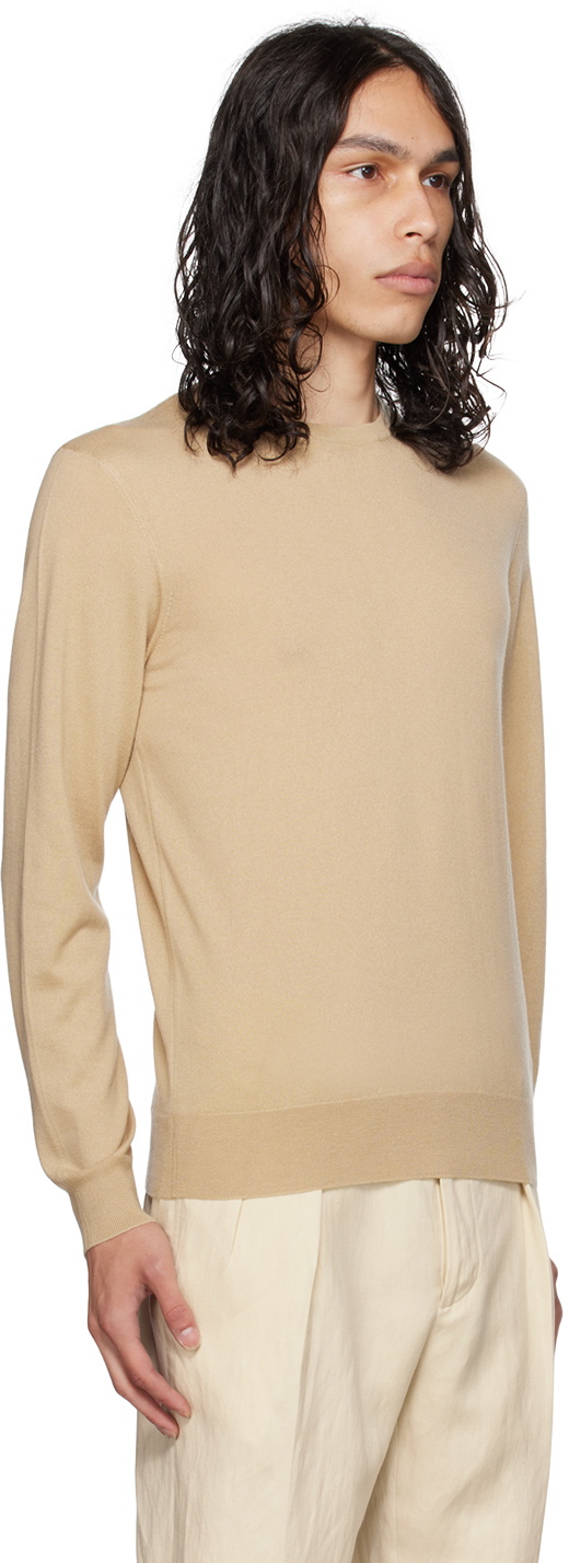 Ralph Lauren Purple Label Tan Crewneck Sweater