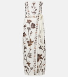 Agua by Agua Bendita Cinefila floral linen bustier dress