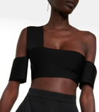 Alexander McQueen One-shoulder jersey bralette