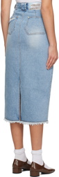 Kijun Blue Guggenheim Denim Midi Skirt