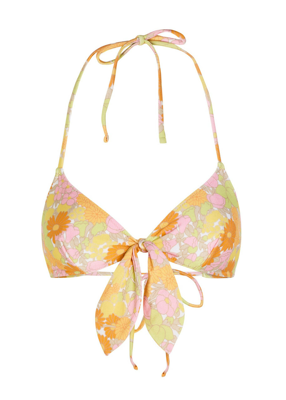 Chloe Floral-print Halterneck Bikini top Multicoloured