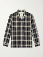 Officine Générale - Eren Camp-Collar Checked Cotton-Blend Shirt - Blue