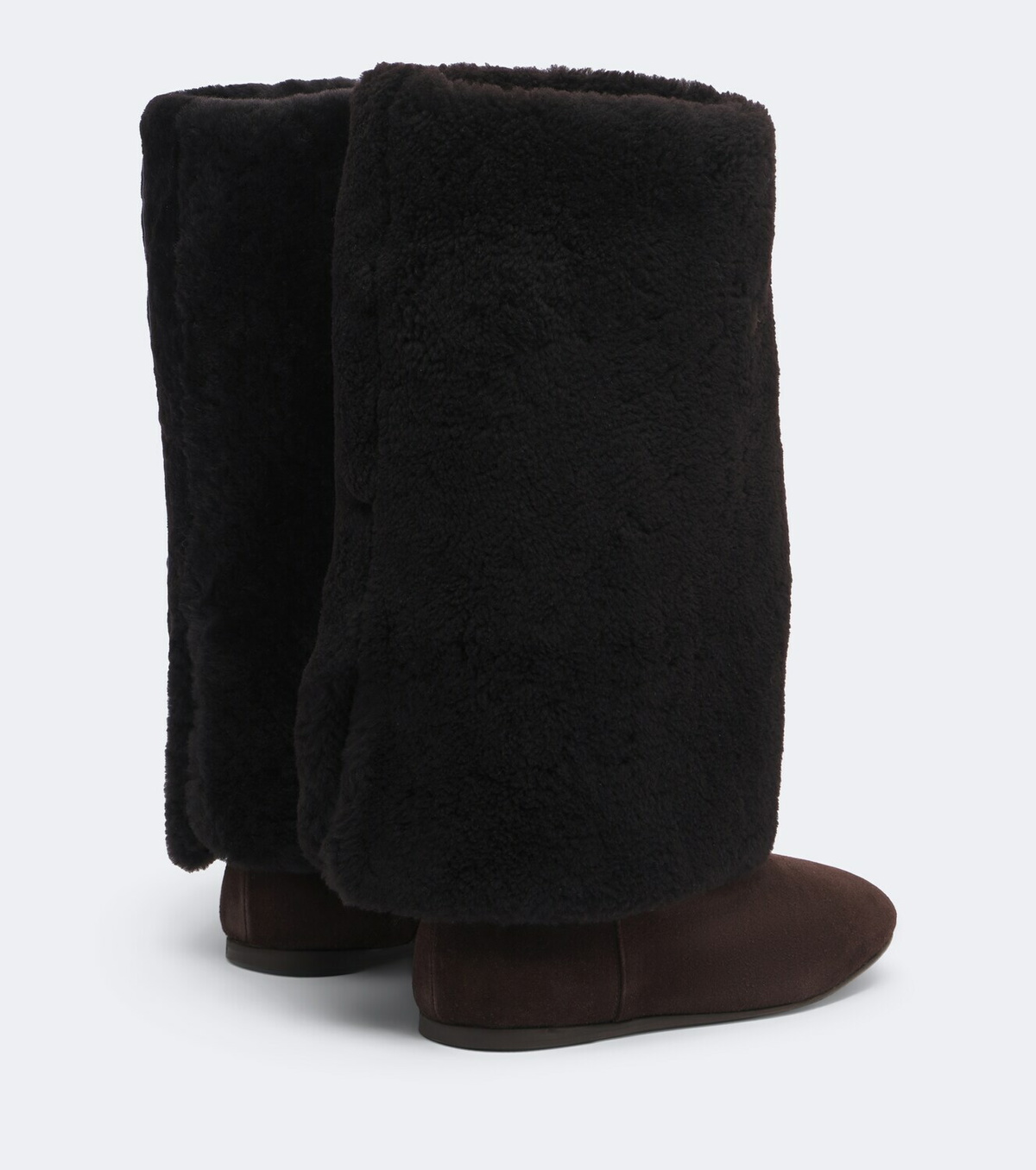 Yves Salomon Shearling and suede knee-high boots