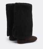 Yves Salomon Shearling and suede knee-high boots