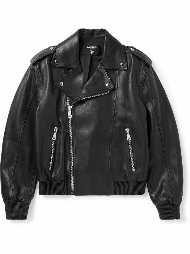 Photo: Balmain - Leather Biker Jacket - Black