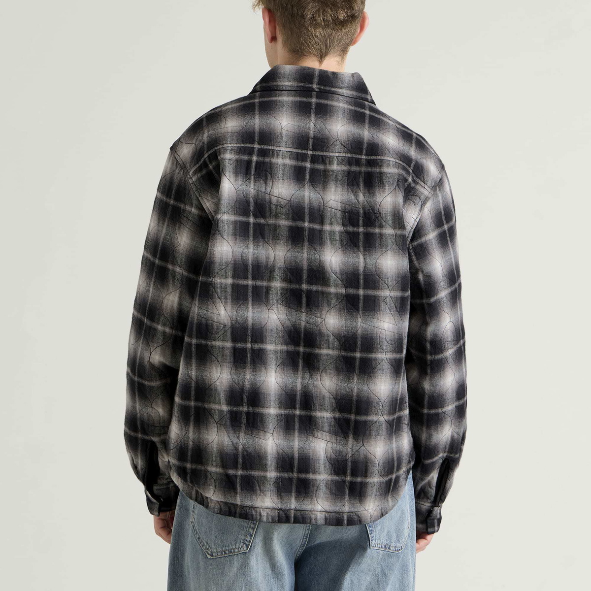 Represent Men's Logo Quilted Shirt in Black
