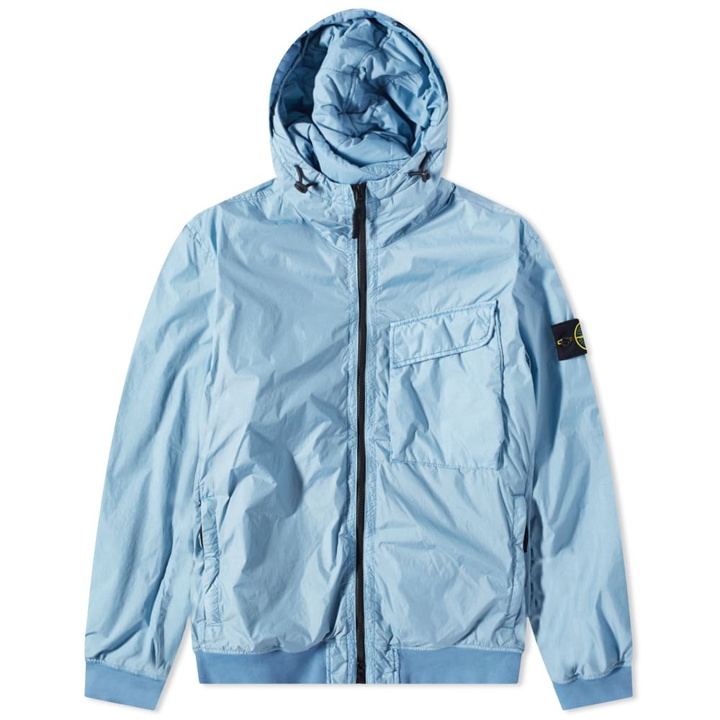 Photo: Stone Island Men's Pocket Detail Crinkle Reps Jacket in Mid Blue